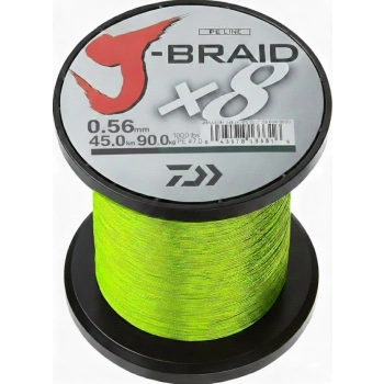 Plecionka Daiwa J-Braid X8 1500 m / 0.56 mm / chartreuse Plecionka Daiwa J-Braid X8 1500 m / 0.56 mm / chartreuse