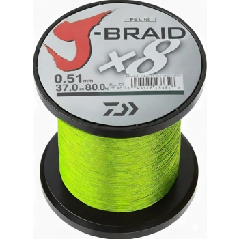 Plecionka Daiwa J-Braid X8 1500 m / 0.51 mm / chartreuse Plecionka Daiwa J-Braid X8 1500 m / 0.51 mm / chartreuse