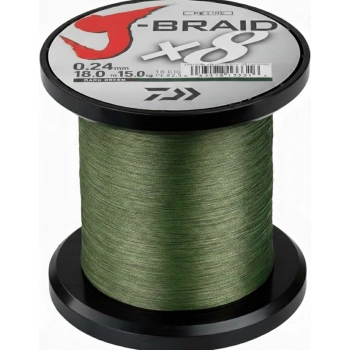 Plecionka Daiwa J-Braid X8 1500 m / 0.24 mm / Dark Green Plecionka Daiwa J-Braid X8 1500 m / 0.24 mm / Dark Green